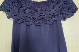 dark blue lacy blouse